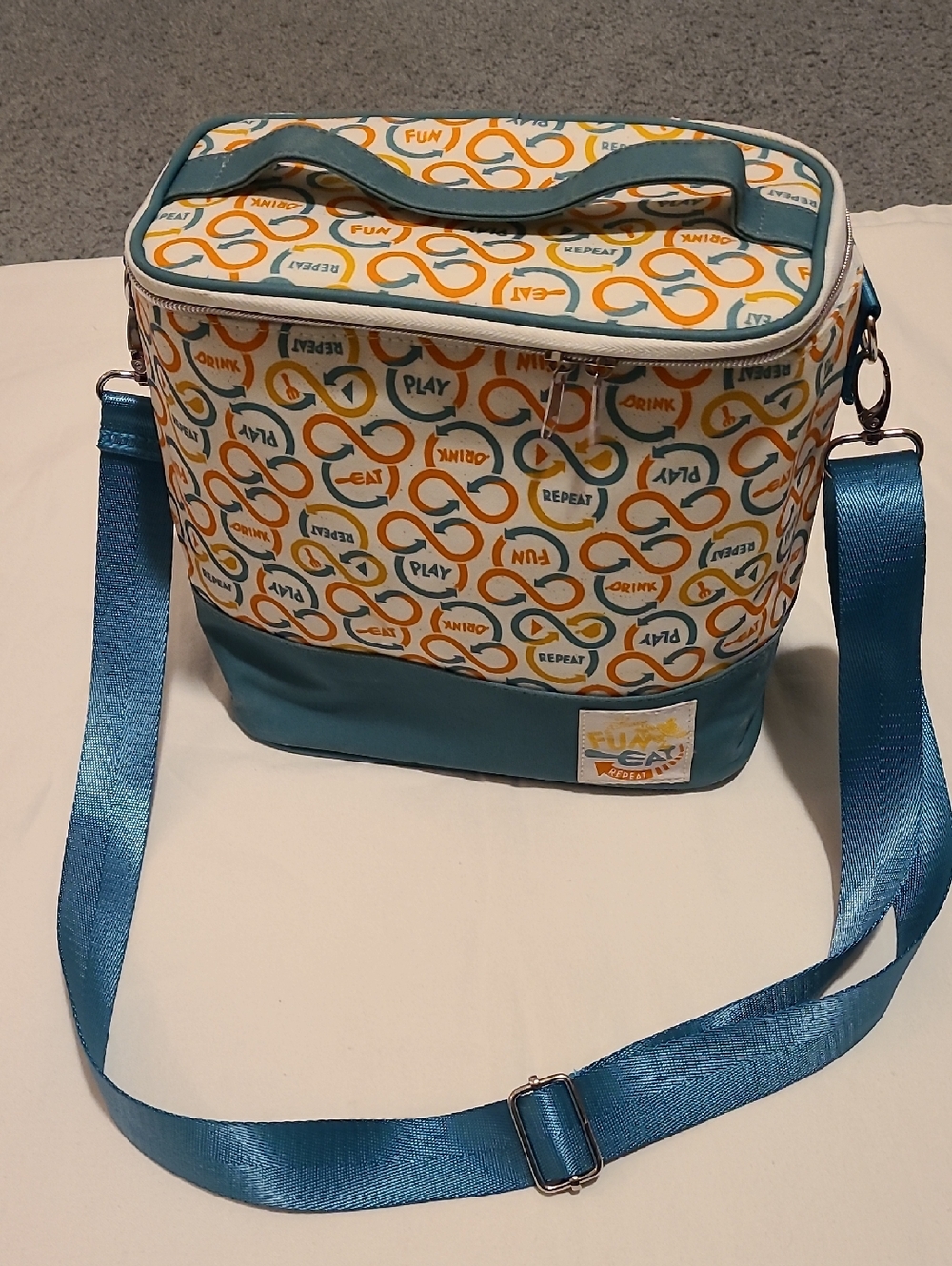 Disney Lunch Box Cooler Pail, Fun Eat Repeat Strap Mickey Mouse